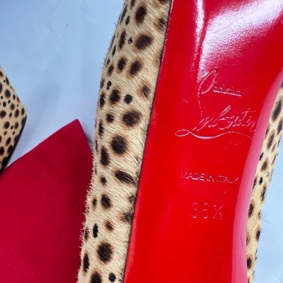 CHRISTIAN LOUBOUTIN Daffodil 160 brown pony jungle cheetah print platform - Picture 8 of 15